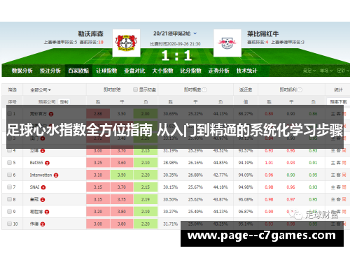 足球心水指数全方位指南 从入门到精通的系统化学习步骤